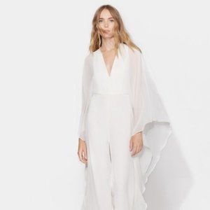 Halston Heritage Dramatic Flounce Sleeve Tie Back